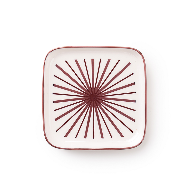 TAKISSO Square Ceramic Plates with Mandala Art Set of 6