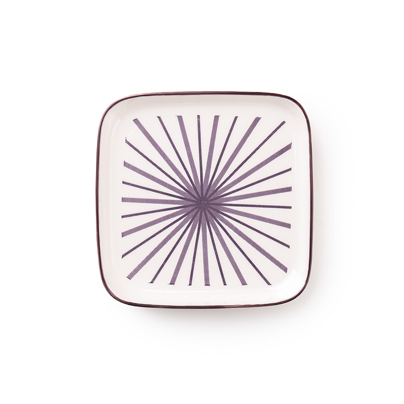 TAKISSO Square Ceramic Plates with Mandala Art Set of 6
