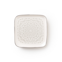 TAKISSO Square Ceramic Plates with Mandala Art Set of 6