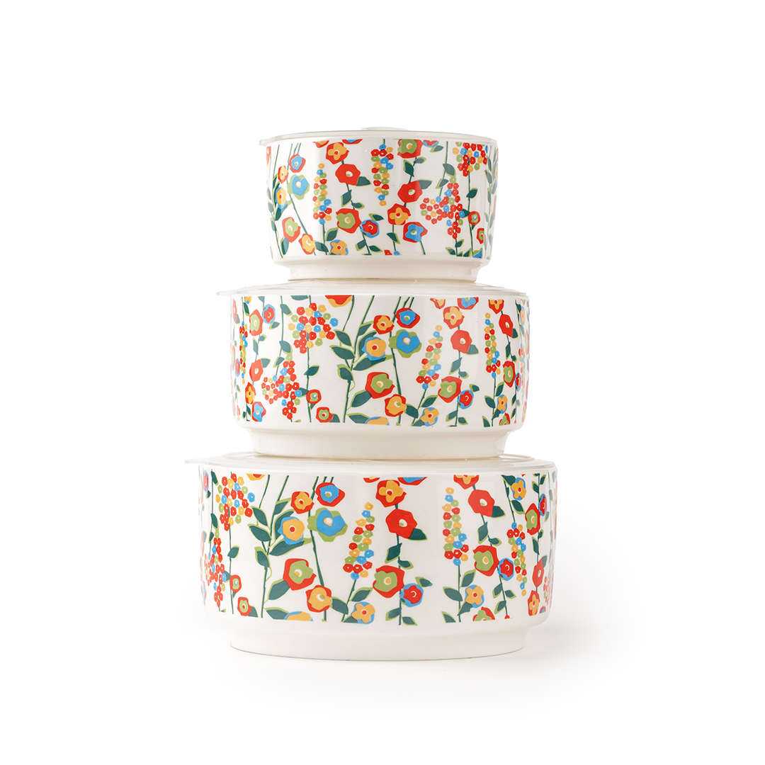 TAKISSO Bowls Food Storage Bowl with Lids (300ml, 600ml & 1000ml)