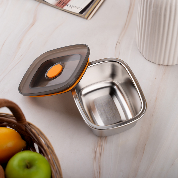 TAKISSO Premium Thermal Lock Stainless Steel Lunch Box Set of 1 (450ml)