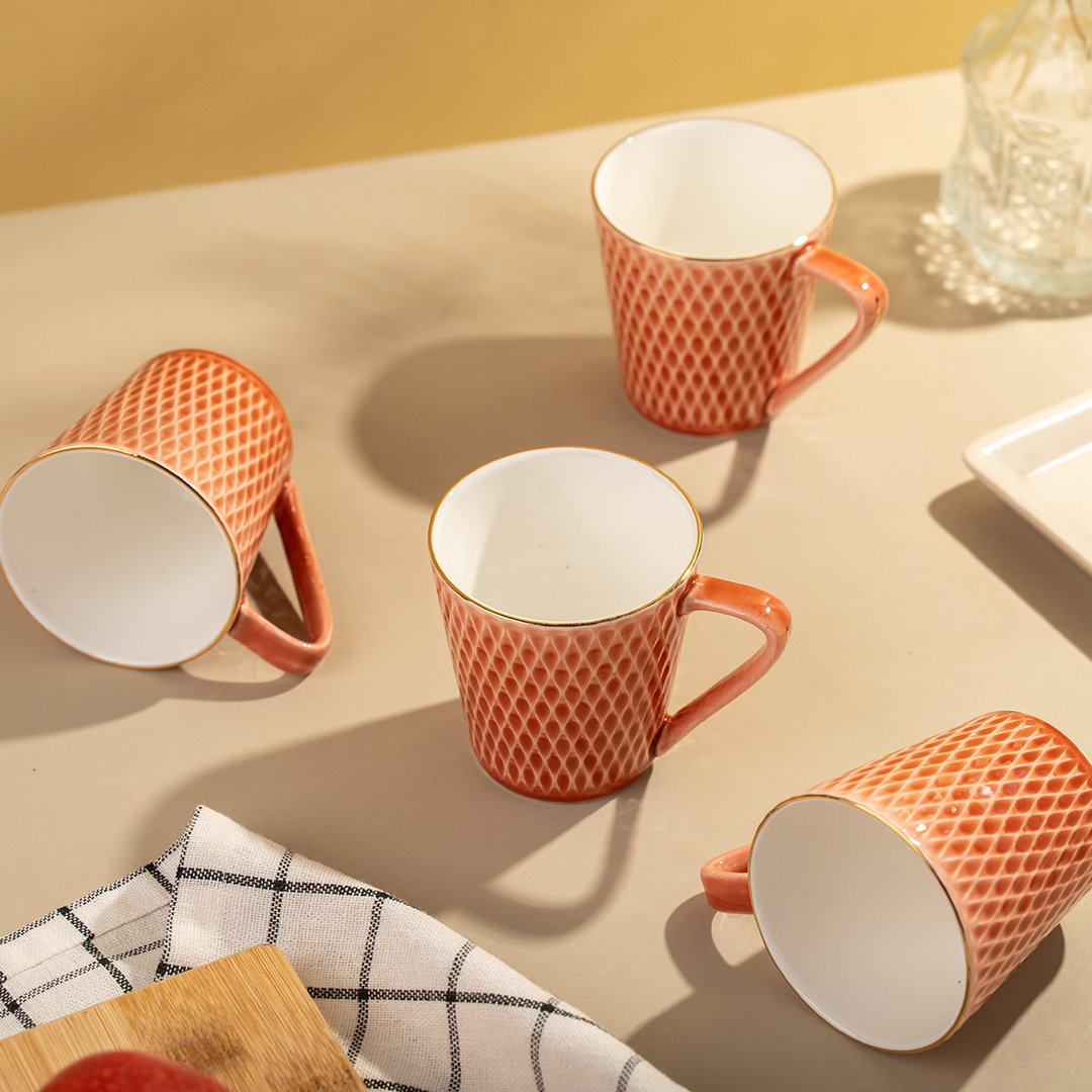 TAKISSO Ceramic Tea-Coffee Mug Set of 6 (180ml)
