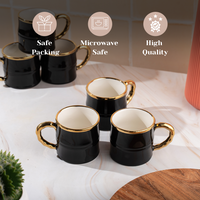 TAKISSO Ceramic Tea-Coffee Cups Set of 6 (180 ml)