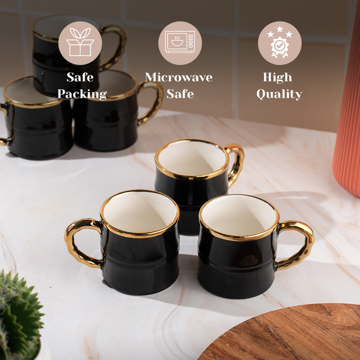 TAKISSO Ceramic Tea-Coffee Cups Set of 6 (180 ml)