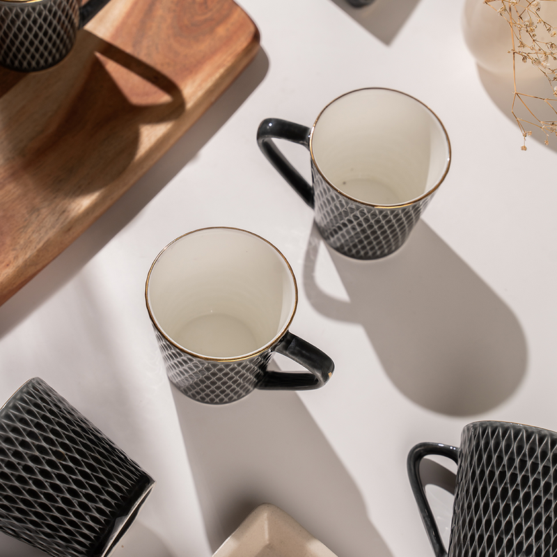 TAKISSO Ceramic Tea-Coffee Mug Set of 6 (180ml)