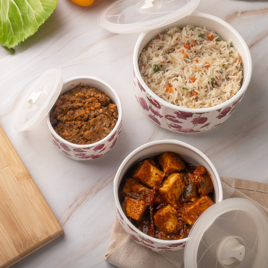 TAKISSO Bowls Food Storage Bowl with Lids (300ml, 600ml & 1000ml)