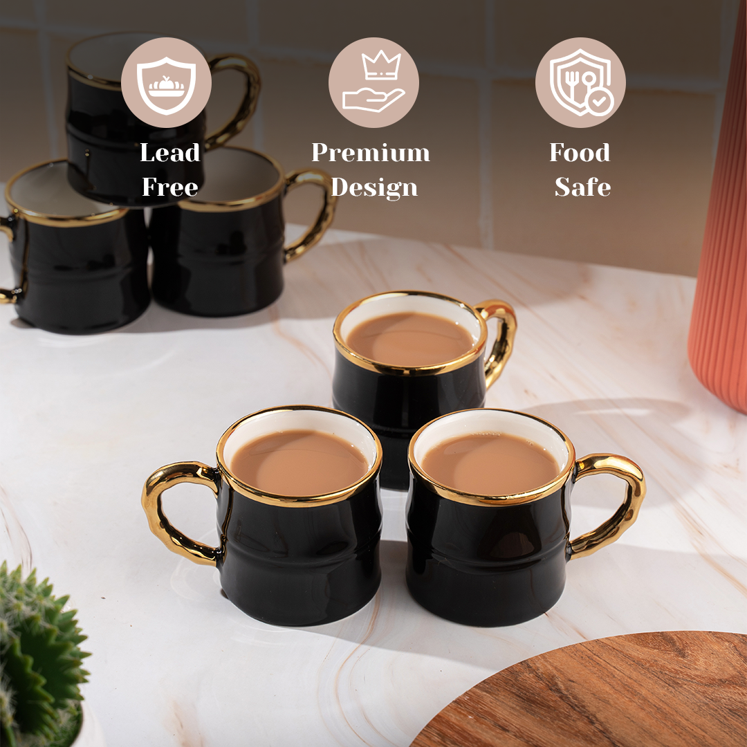 TAKISSO Ceramic Tea-Coffee Cups Set of 6 (180 ml)