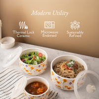 TAKISSO Bowls Food Storage Bowl with Lids (300ml, 600ml & 1000ml)