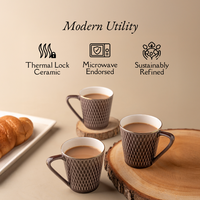 TAKISSO Ceramic Tea-Coffee Mug Set of 6 (180ml)