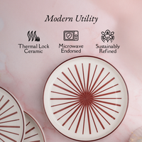 TAKISSO Round Ceramic Plates with Mandala Art Set of 6