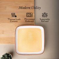 TAKISSO Square Ceramic Plates with Mandala Art Set of 6