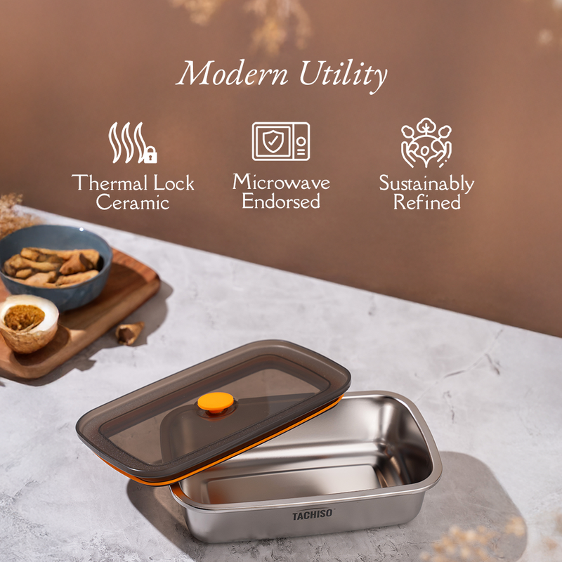 TAKISSO Premium Thermal Lock Stainless Steel Lunch Box Set of 1 (600ml)