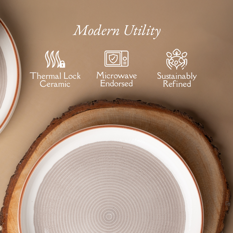 TAKISSO Round Ceramic Plates with Mandala Art Set of 6