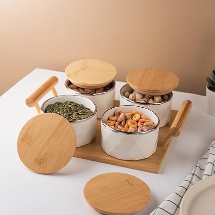 TAKISSO Airtight Dry Fruit Container Tray Set of 4 (300ml)