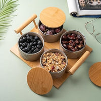TAKISSO Airtight Dry Fruit Container Tray Set of 4 (300ml)