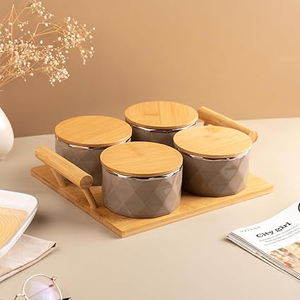 TAKISSO Airtight Dry Fruit Container Tray Set of 4 (300ml)
