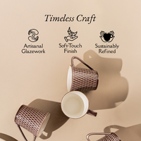 TAKISSO Ceramic Tea-Coffee Mug Set of 6 (180ml)