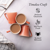 TAKISSO Ceramic Tea-Coffee Mug Set of 6 (180ml)
