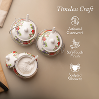 TAKISSO Sugar Bowl with Lid Pack of 3 (350ml)