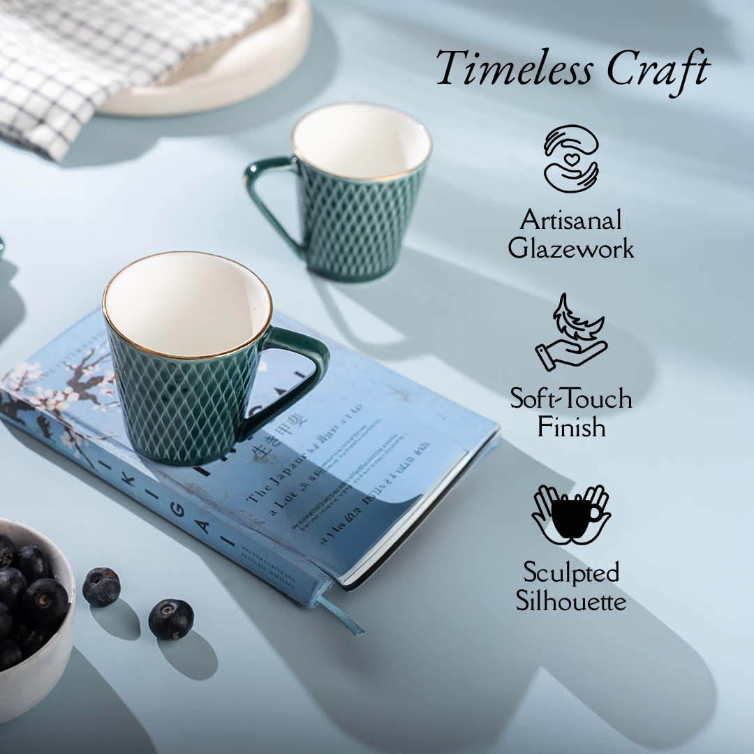 TAKISSO Ceramic Tea-Coffee Mug Set of 6 (180ml)
