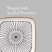 TAKISSO Square Ceramic Plates with Mandala Art Set of 6