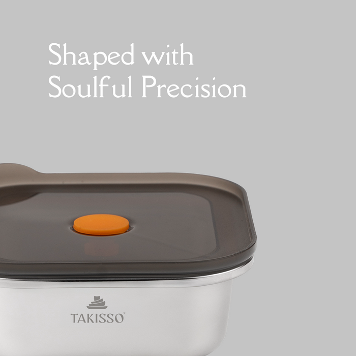 TAKISSO Premium Thermal Lock Stainless Steel Lunch Box Set of 1 (500ml)