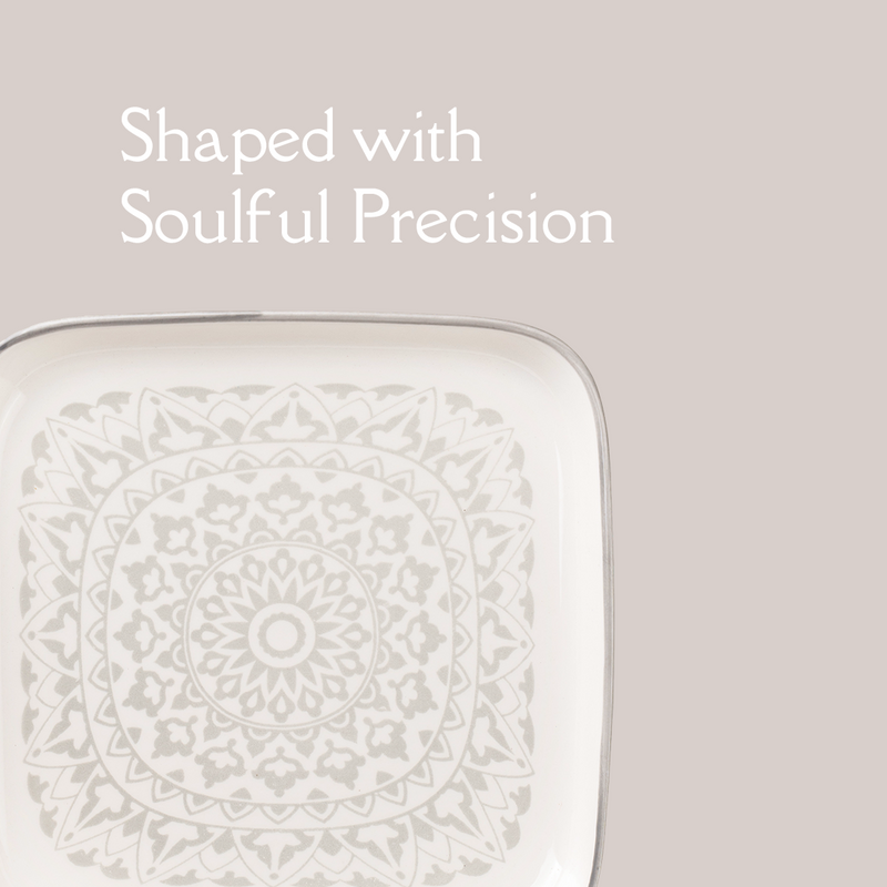 TAKISSO Square Ceramic Plates with Mandala Art Set of 6