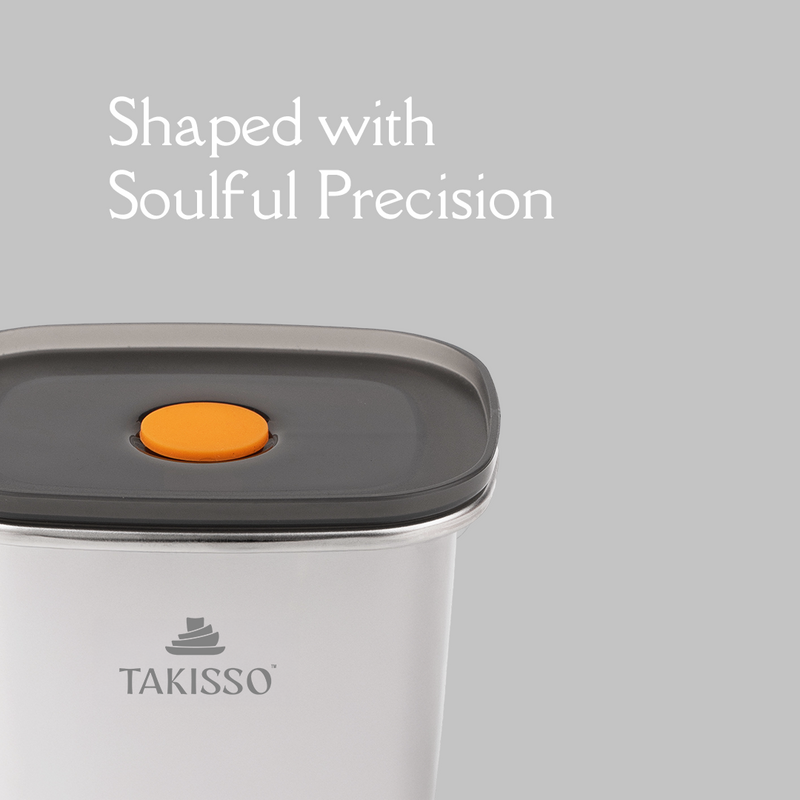 TAKISSO Premium Thermal Lock Stainless Steel Lunch Box Set of 1 (550ml)