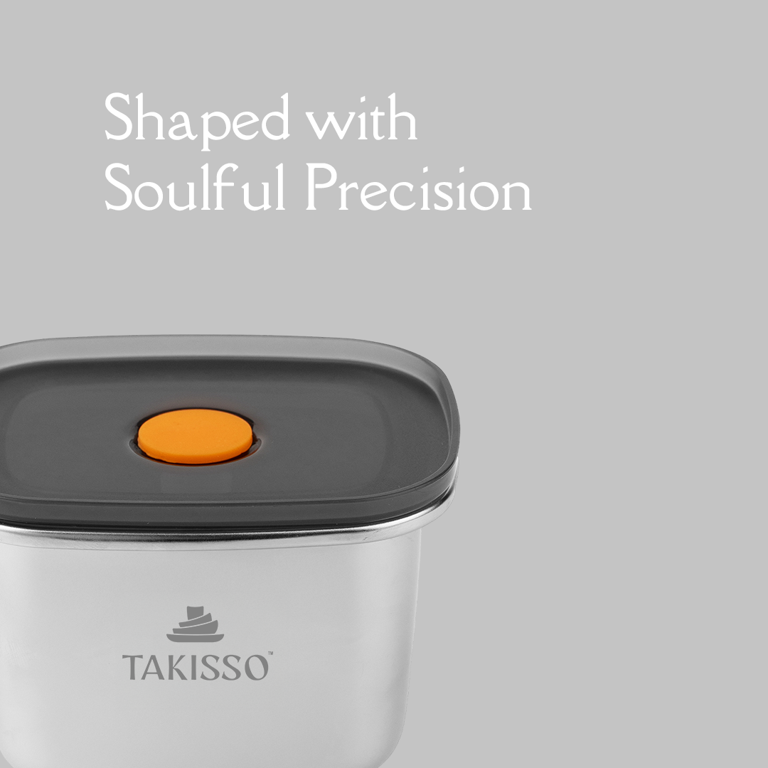 TAKISSO Premium Thermal Lock Stainless Steel Lunch Box Set of 1 (450ml)