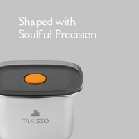 TAKISSO Premium Thermal Lock Stainless Steel Lunch Box Set of 1 (450ml)