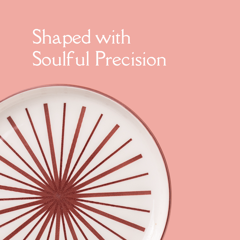 TAKISSO Round Ceramic Plates with Mandala Art Set of 6