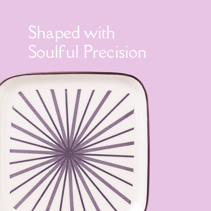 TAKISSO Square Ceramic Plates with Mandala Art Set of 6