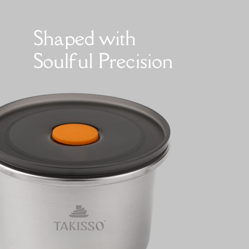 TAKISSO Premium Thermal Lock Stainless Steel Lunch Box Set of 1 (440ml)