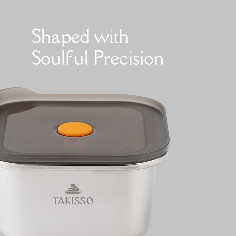 TAKISSO Premium Thermal Lock Stainless Steel Lunch Box Set of 1 (800ml)