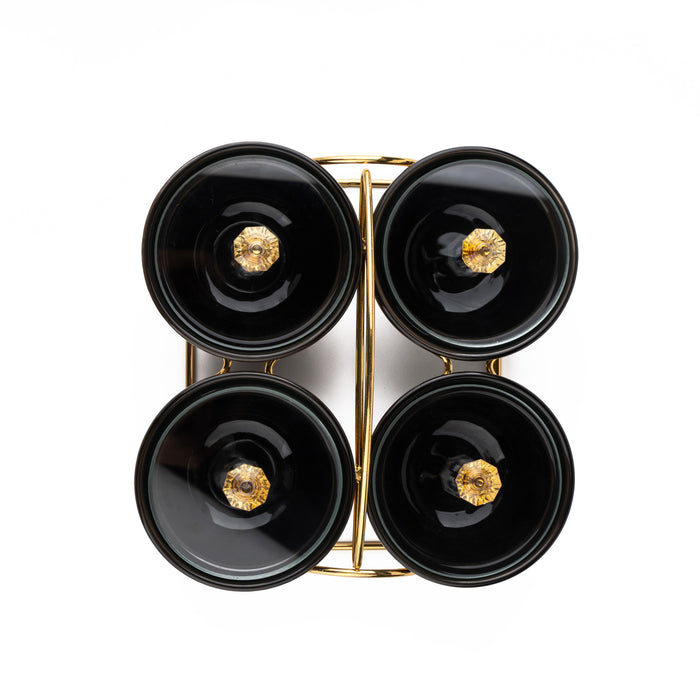 TAKISSO Bowl Jar Set of 4 Pc Ceramic Set (Jar with Lid) 150ml