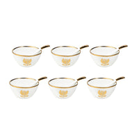 TAKISSO Soup Bowl Set of 6 Pc Ceramic Set (Bowls with Spoons) 300ml