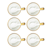 TAKISSO Soup Bowl Set of 6 Pc Ceramic Set (Bowls with Spoons) 300ml