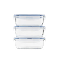 TAKISSO Borosilicate Glass Lunch Box Set of 3