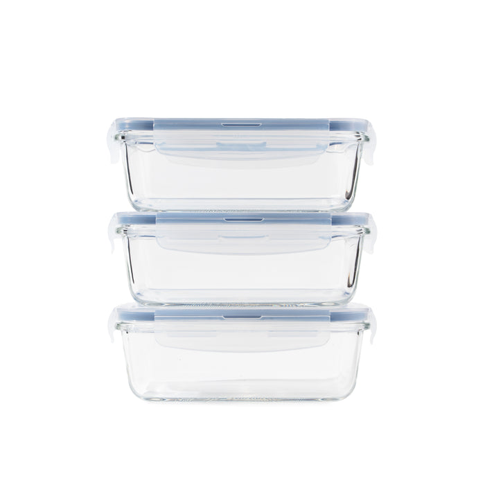 TAKISSO Borosilicate Glass Lunch Box Set of 3