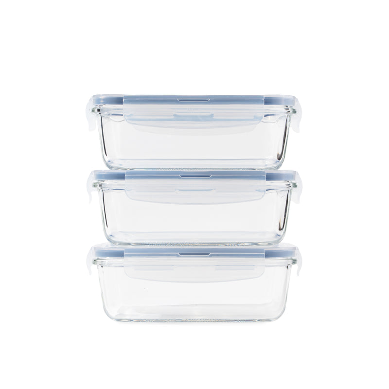 TAKISSO Borosilicate Glass Lunch Box Set of 3