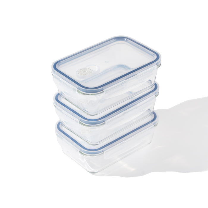 TAKISSO Borosilicate Glass Lunch Box Set of 3