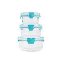 TAKISSO Borosilicate Glass Lunch Box Set of 3 (300 ml, 500 ml, 765 ml)