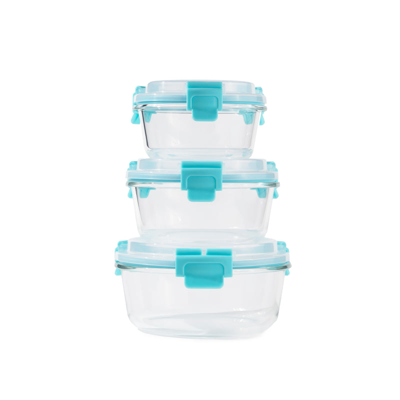 TAKISSO Borosilicate Glass Lunch Box Set of 3 (300 ml, 500 ml, 765 ml)