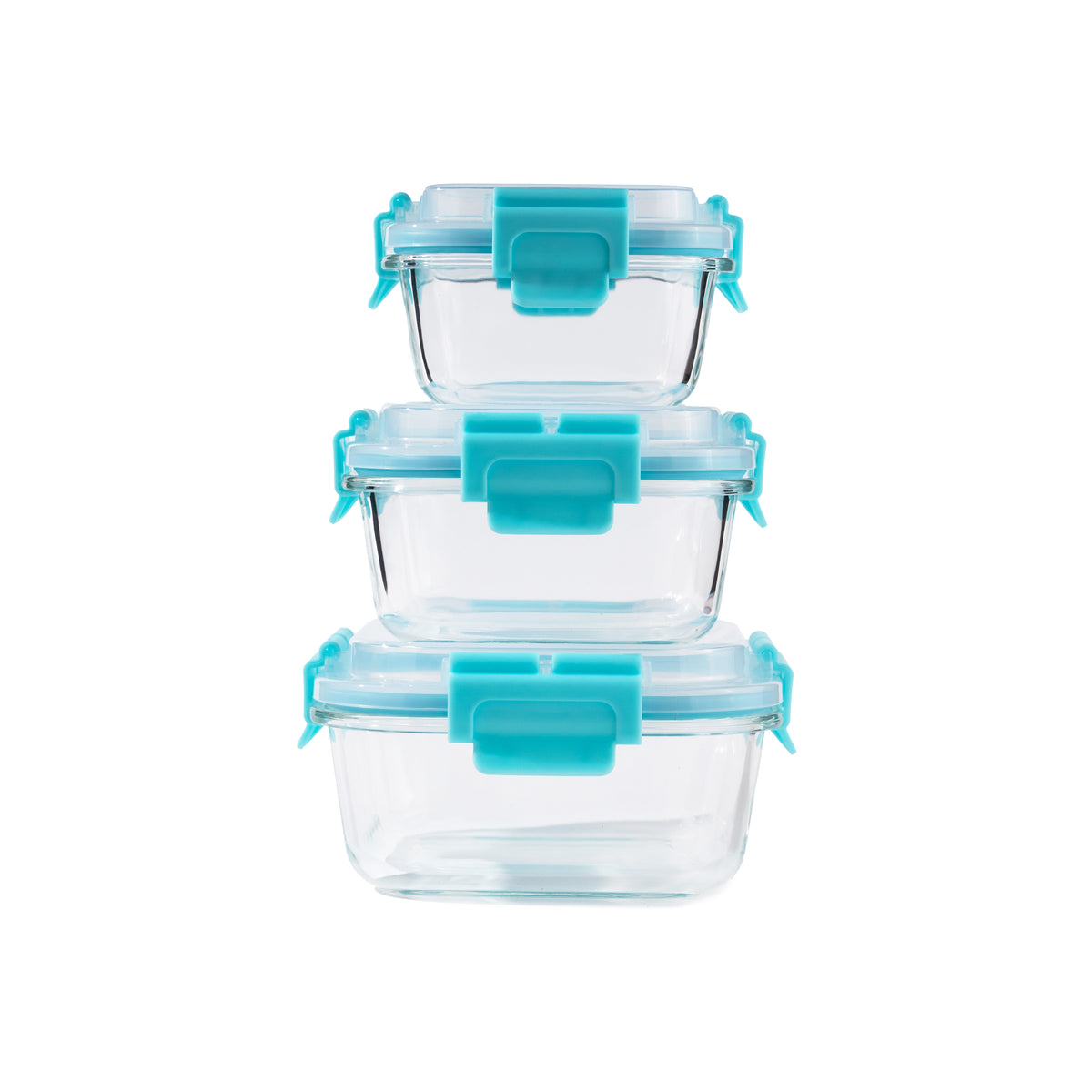 TAKISSO Borosilicate Glass Lunch Box Set of 3 (300 ml, 500 ml, 765 ml)