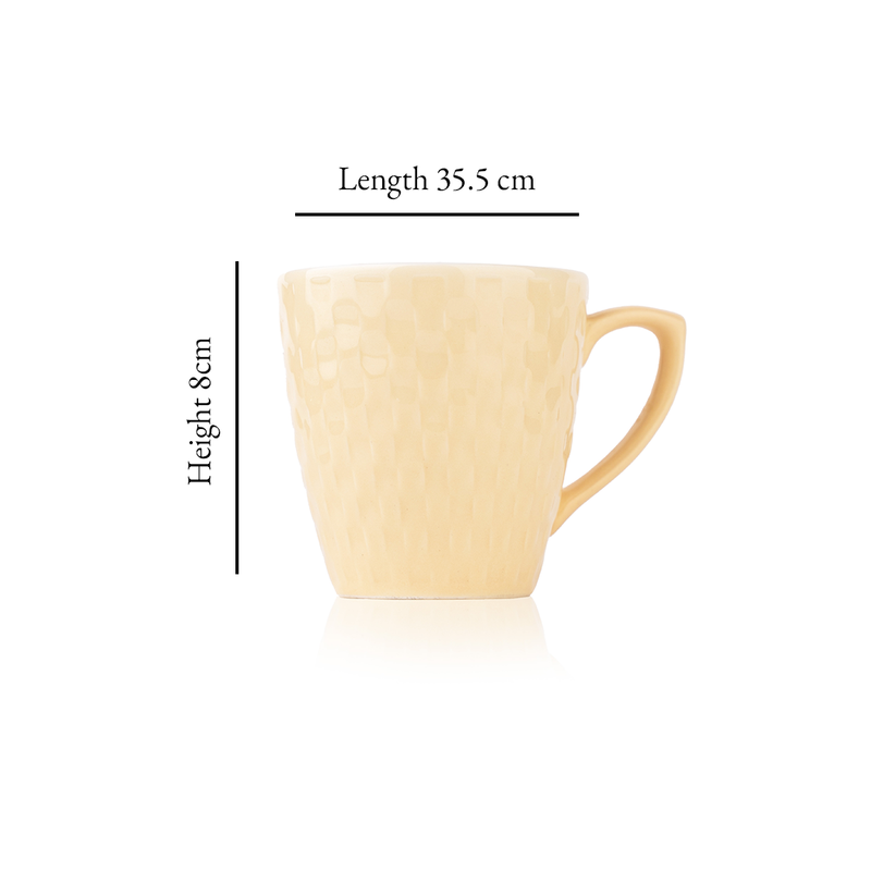 TAKISSO Heat-Resistant Ceramic Tea-Coffee Mug Set of 6 (180ml)