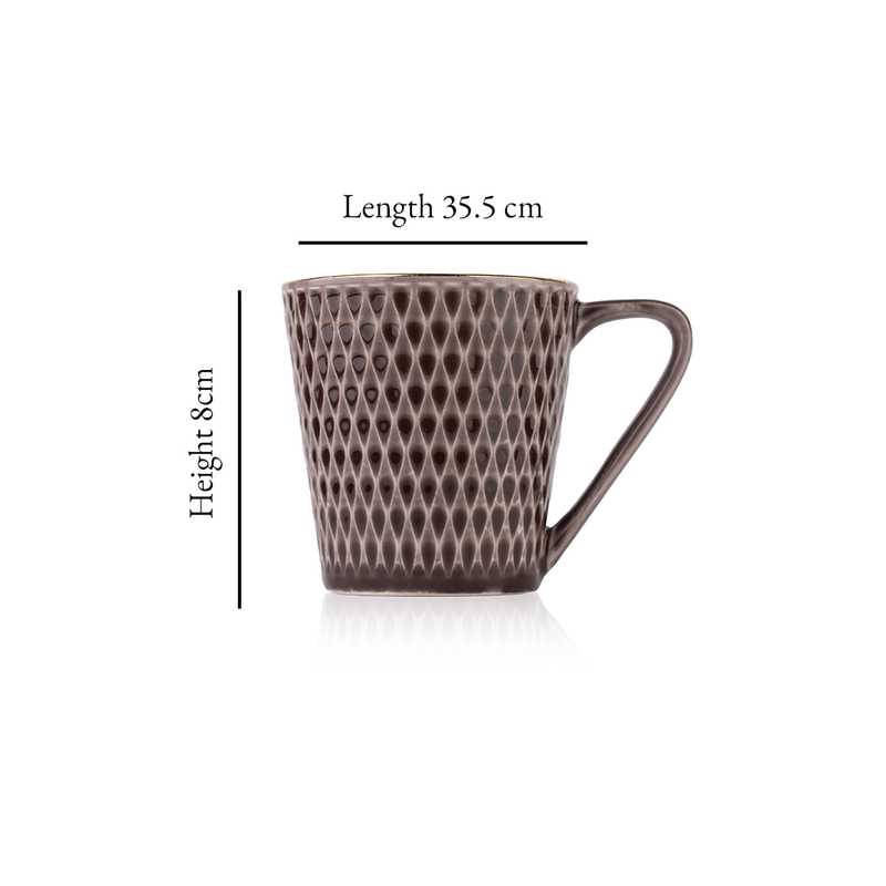 TAKISSO Ceramic Tea-Coffee Mug Set of 6 (180ml)