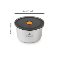 TAKISSO Premium Thermal Lock Stainless Steel Lunch Box Set of 1 (680ml)