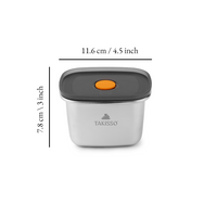 TAKISSO Premium Thermal Lock Stainless Steel Lunch Box Set of 1 (450ml)