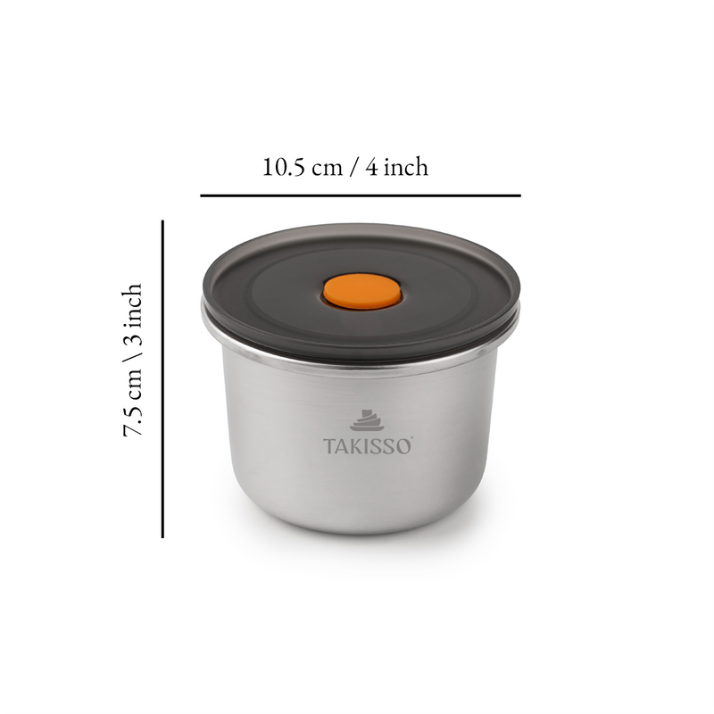TAKISSO Premium Thermal Lock Stainless Steel Lunch Box Set of 1 (530ml)