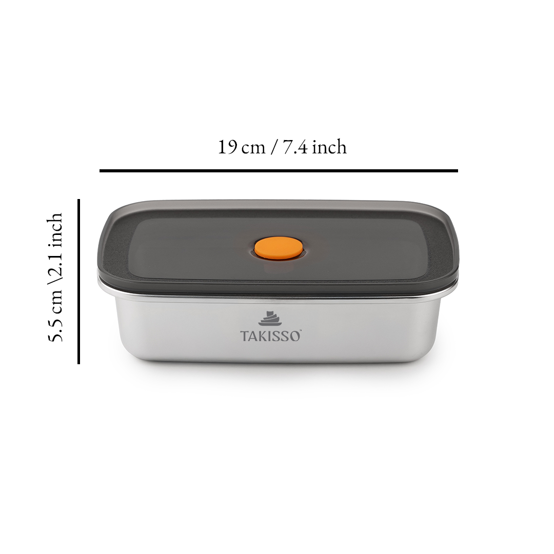 TAKISSO Premium Thermal Lock Stainless Steel Lunch Box Set of 1 (600ml)